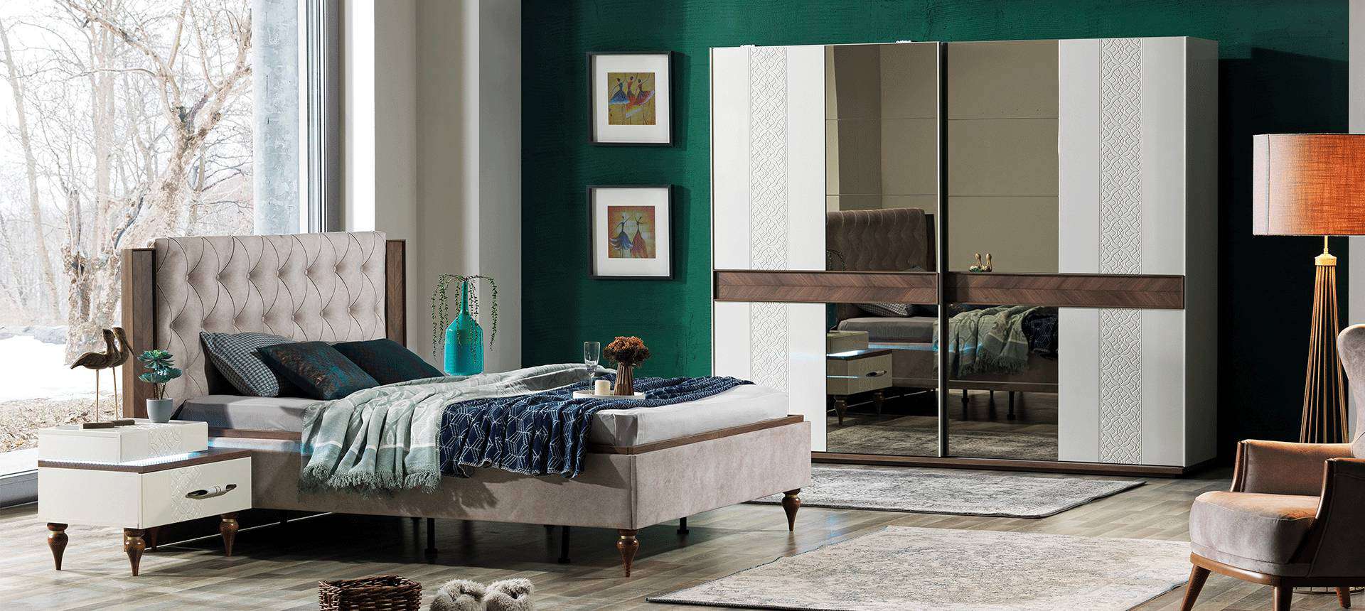 ZENİT YATAK ODASI GARDROP METALİK EKRU/STARWOOD RAHLE
